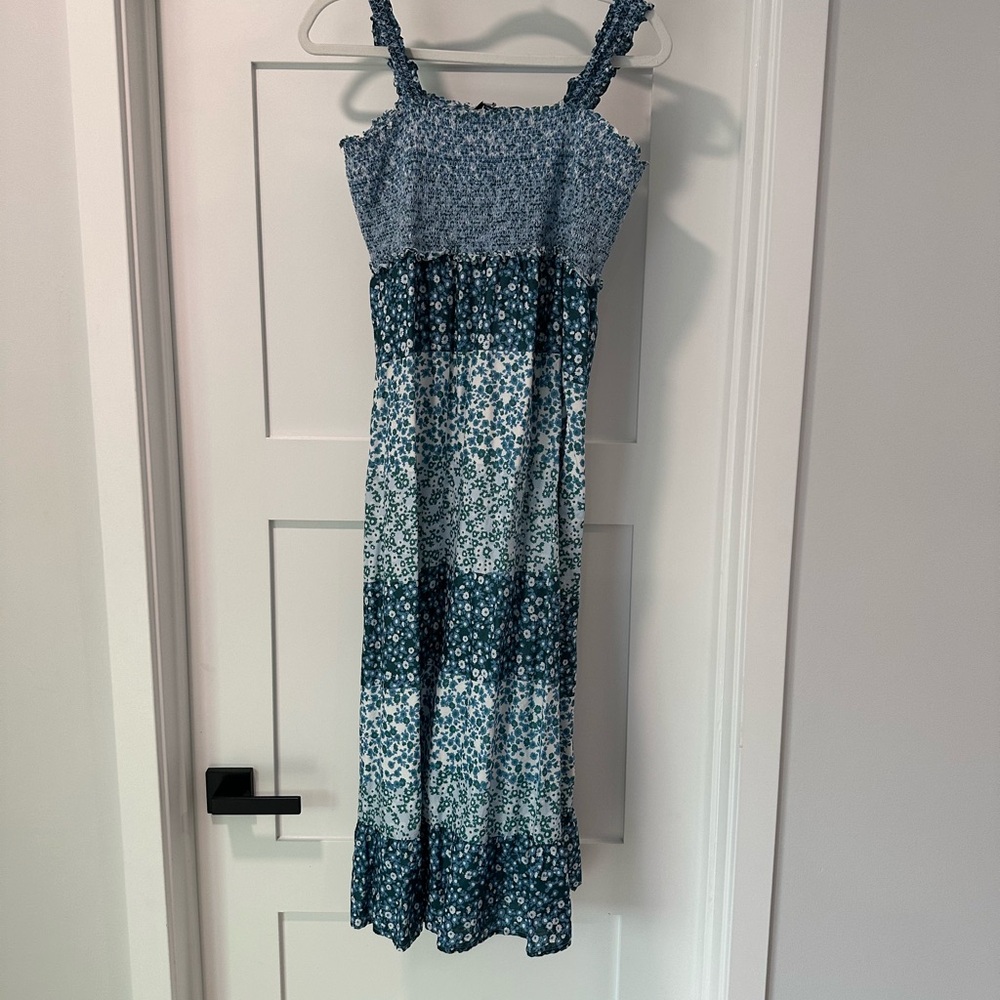 Rails Blue and White Midi Dress